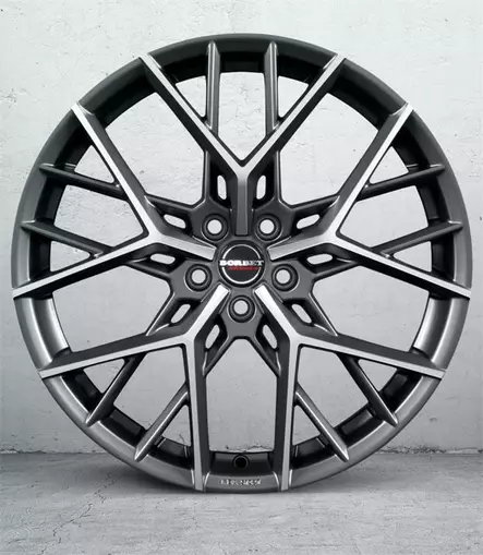 BY Dull Titanium Polished 8x18 5/112 ET44 60° - Alumiinivanteet - 360990 - 1
