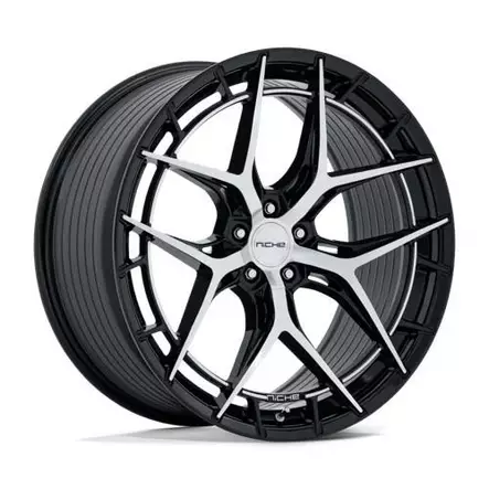 NC286 RIVIERA GLOSS BLACK W/ MACHINED FACE 10,5x20 5/112 ET38 CB72.6 60° - Alumiinivanteet - 369570 - 1