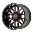XD820 Satin Black Milled With Red Clear Coat 10x20 8/170 ET-24 CB125,5 60° - Alumiinivanteet - 239470 - 1
