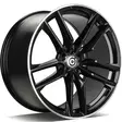 Invention Black Glossy Lip Polished 8,5x20 5/112 ET35 CB66,6 60° - Alumiinivanteet - 314340 - 1
