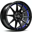 SCF-F Black glossy blue inner lip 7x15 4/100/114,3 ET35 CB67,1 60° - Alumiinivanteet - 352090 - 1