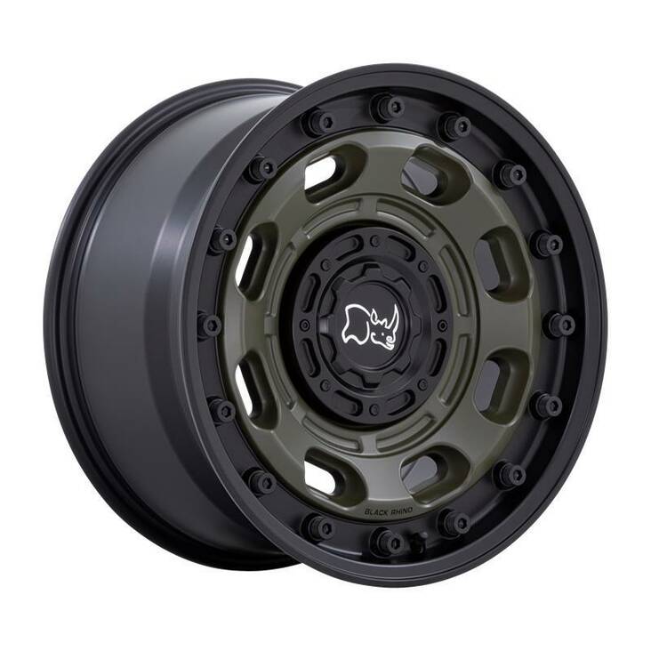 ATLAS OLIVE DRAB GREEN W/ BLACK LIP 8x16 6/139,7 ET-10 CB106.1 60° - Alumiinivanteet - 329490 - 1