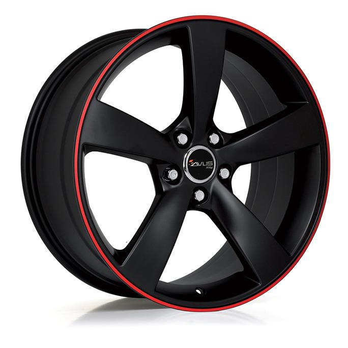 AVUS AF10 Matt Black Red Line 9x20 5/112 ET45 CB66,6 R13 - Alumiinivanteet - 269900 - 1