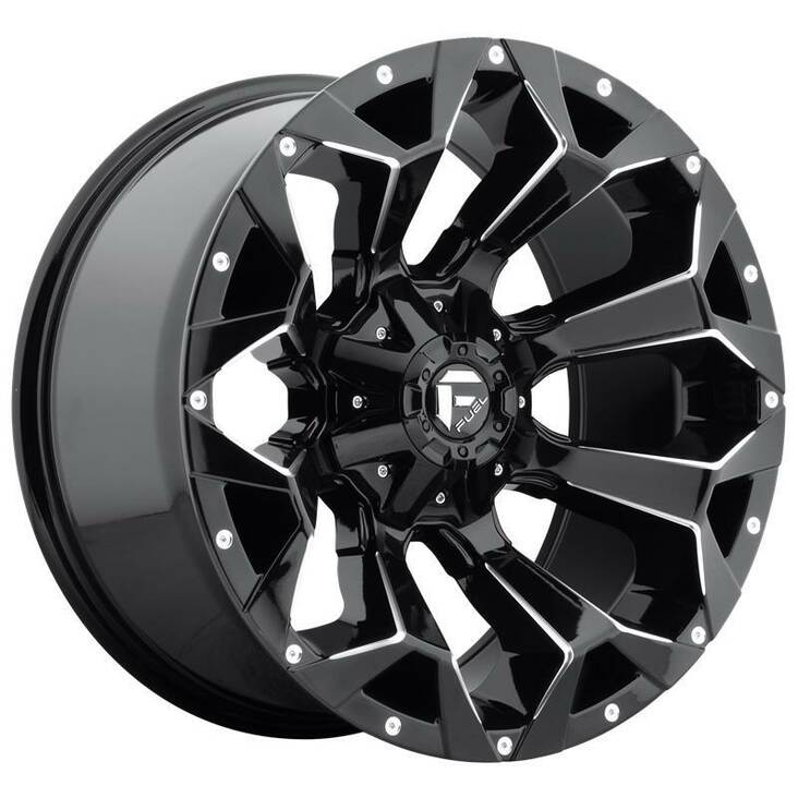 D576 ASSAULT GLOSS BLACK MILLED 9x20 8/180 ET20 CB124,2 60° - Alumiinivanteet - 332330 - 1