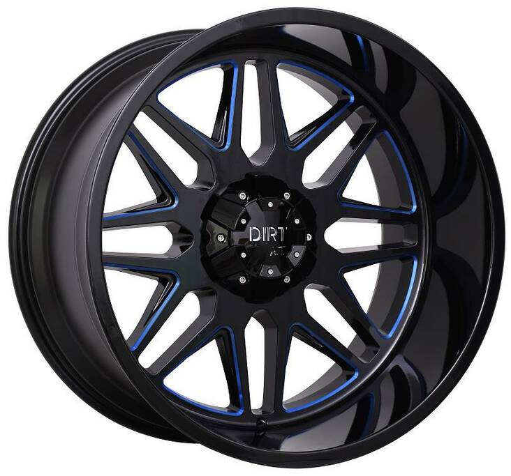 D59 Glossblack blue stripe 10x20 6/135/139,7 ET-20 CB106,1 60° - Alumiinivanteet - 318260 - 1