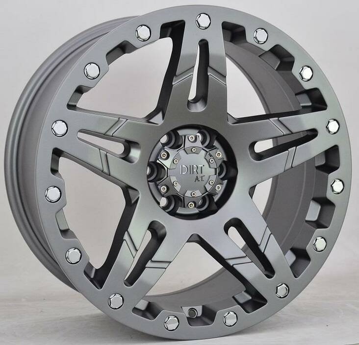 D66 Flatgunmetal. 9x17 6/139,7 ET25 CB106.1 60° - Alumiinivanteet - 35670 - 1