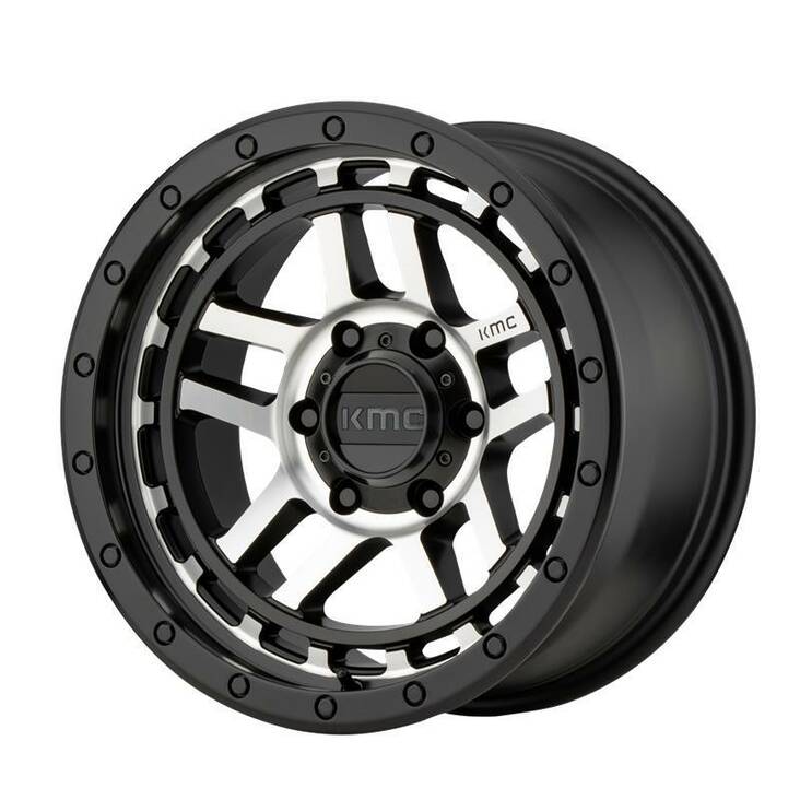 KM540 Satin Black Machined 9x17 6/139,7 ET-12 CB106,2 60° - Alumiinivanteet - 260000 - 1