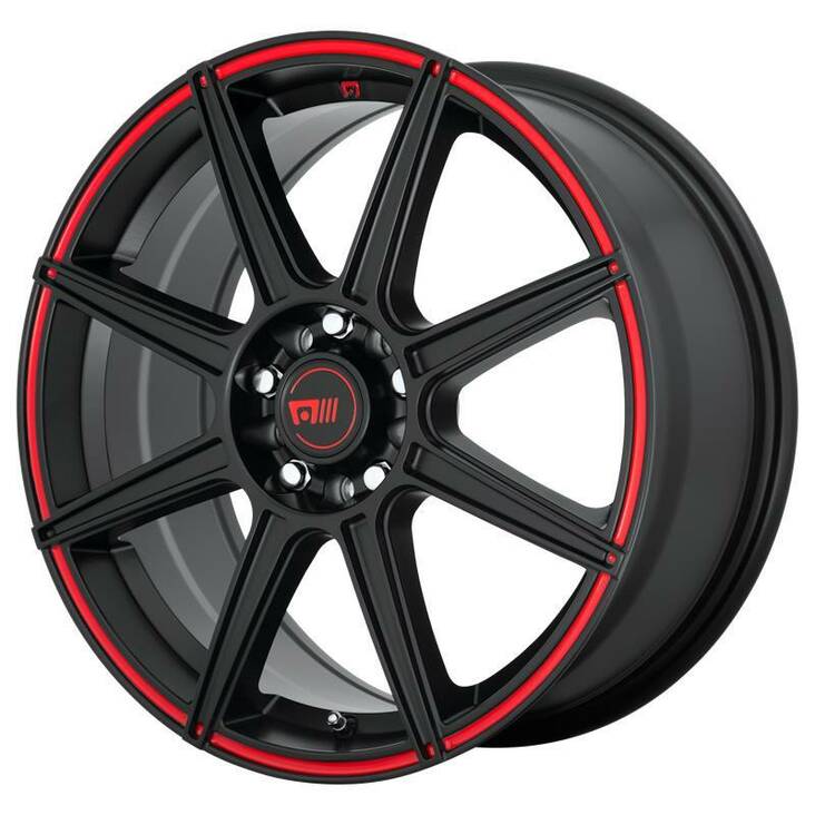 MR142 Satin Black With Red Stripe 6,5x15 5/100/114,3 ET40 CB72.6 60° - Alumiinivanteet - 244730 - 1