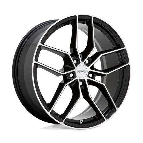 P5C GLOSS BLACK W/ MACHINED FACE 8x17 5/115 ET40 CB76,1 60° - Alumiinivanteet - 330200 - 1