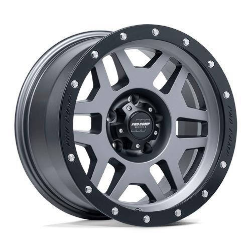 PA41 PHASER MATTE GRAPHITE W/ BLACK LIP 9x17 6/139,7 ET-6 CB108.0 60° - Alumiinivanteet - 338400 - 1