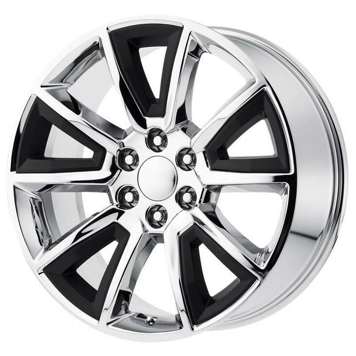 PR168 Chrome with Matte Black Accents 9x22 6/139,7 ET24 CB78,3 60° - Alumiinivanteet - 264200 - 1