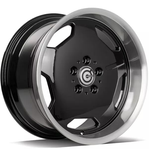RETRO Black Glossy Lip Polished 8x17 5/112 ET35 CB66.5 60° - Alumiinivanteet - 323900 - 1