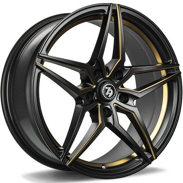 SV-A Deep Matt Black Milled Gold 9x18 5/120 ET35 CB72.6 60° - Alumiinivanteet - 314010 - 1