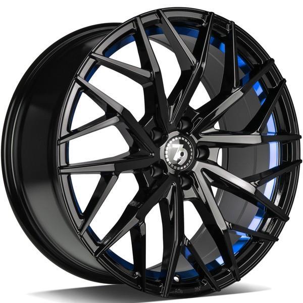 SV-C Black glossy blue inner lip 8x18 5/120 ET33 CB72.6 60° - Alumiinivanteet - 314420 - 1