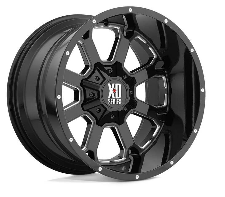 XD825 Gloss Black Milled 10x22 6/139,7 ET-18 CB106,2 60° - Alumiinivanteet - 322580 - 1