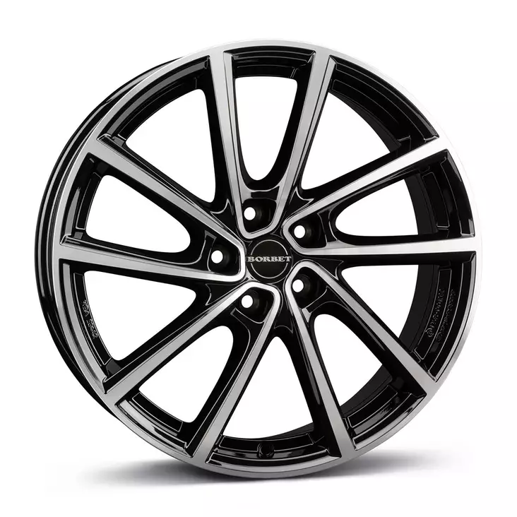 BORBET V black polished glossy 7x19 5/108 ET47.5 CB63,4 60° - Alumiinivanteet - 340370 - 1