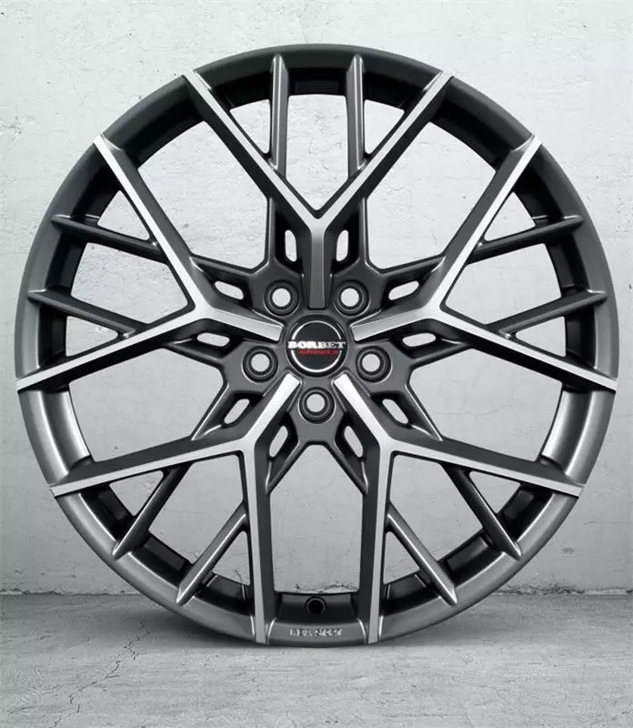 BY Dull Titanium Polished 8x18 5/112 ET44 60° - Alumiinivanteet - 360990 - 1