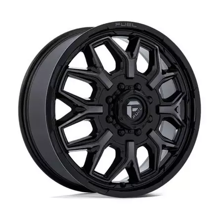 D875 FLUX DUALLY GLOSS BLACK BRUSHED FACE W/ GRAY 8,25x20 8/165,1 ET-265 CB121.5 60° - Alumiinivanteet - 372081 - 1