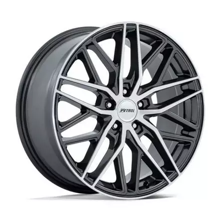 PE004 P3E GLOSS GUNMETAL W/ BRUSHED MACHINED FACE 8,5x20 5/114,3 ET40 CB72.6 60° - Alumiinivanteet - 360271 - 1