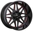D59 Glossblack red stripe 10x20 6/135/139,7 ET-20 CB106,1 60° - Alumiinivanteet - 318261 - 1