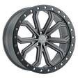 TRABUCO MATTE GUNMETAL W/ BLACK RING & SILVER BOLT 10x22 5/112 ET40 CB66,6 60° - Alumiinivanteet - 281451 - 1