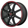 MR142 Satin Black With Red Stripe 7x17 4/100/114,3 ET40 CB72,6 60° - Alumiinivanteet - 244511 - 1