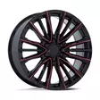 PR223 GLOSS BLACK MILLED W/ RED TINT 9x22 6/139,7 ET28 CB78.1 60° - Alumiinivanteet - 374921 - 1