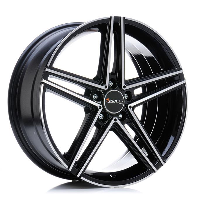 AVUS AC-515 Black Polished 8x18 5/112 ET35 CB66,6 R14 - Alumiinivanteet - 269011 - 1