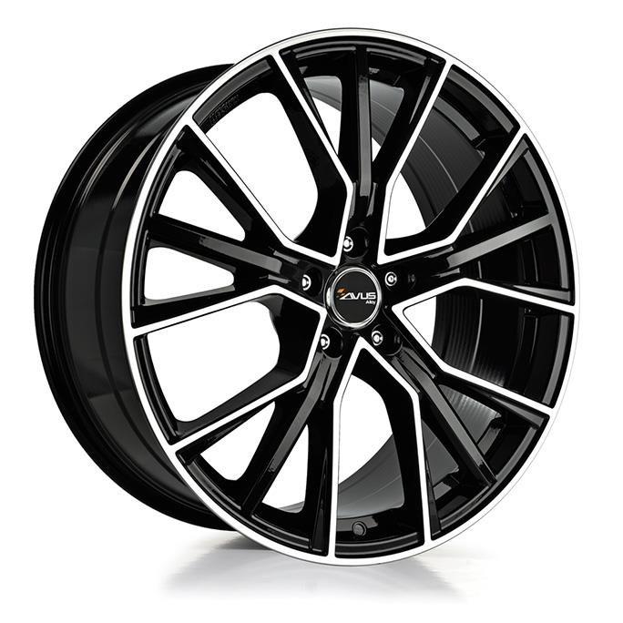 AVUS AF18 Black Polished 10,5x22 5/112 ET43 CB66,7 60° - Alumiinivanteet - 279431 - 1