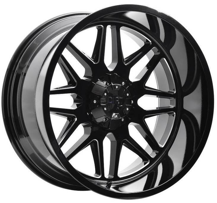 D59 Glossblack milled 12x22 5/127/139,7 ET-44 CB78.1 60° - Alumiinivanteet - 297311 - 1
