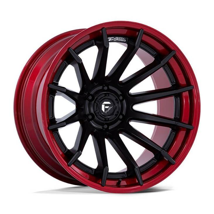 FC403 BURN MATTE BLACK W/ CANDY RED LIP 10x22 5/127 ET-18 CB71.5 60° - Alumiinivanteet - 328911 - 1