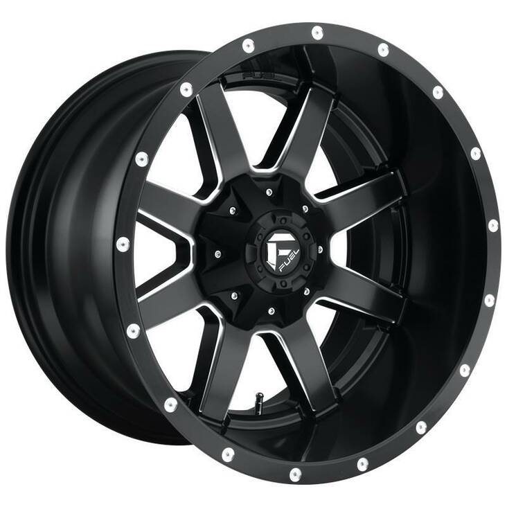 FC538 MATTE BLACK MILLED 8,25x22 8/165,1 ET-215 CB121,5 60° - Alumiinivanteet - 295011 - 1