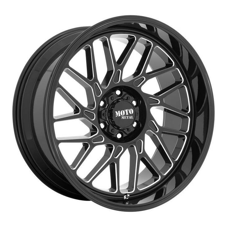 MO805 GLOSS BLACK MILLED 10x22 6/139,7 ET-18 CB106,1 60° - Alumiinivanteet - 280251 - 1