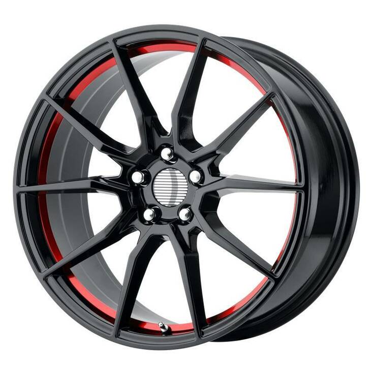 PR193 Gloss Black Red Machined 9x17 5/114,3 ET24 CB70.7 60° - Alumiinivanteet - 325471 - 1