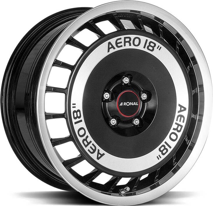 RONAL R50 AERO Black Front Cut 8x18 5/112 ET35 CB76.0 R13 - Alumiinivanteet - 335371 - 1