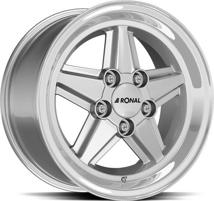 RONAL R9 Silv Rim Lip Cut 7x15 5/120 ET17 CB82.0 60° - Alumiinivanteet - 336061 - 1