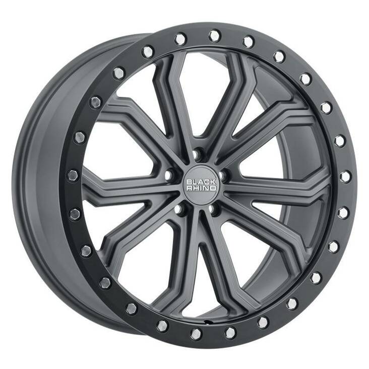 TRABUCO MATTE GUNMETAL W/ BLACK RING & SILVER BOLT 10x22 5/112 ET40 CB66,6 60° - Alumiinivanteet - 281451 - 1