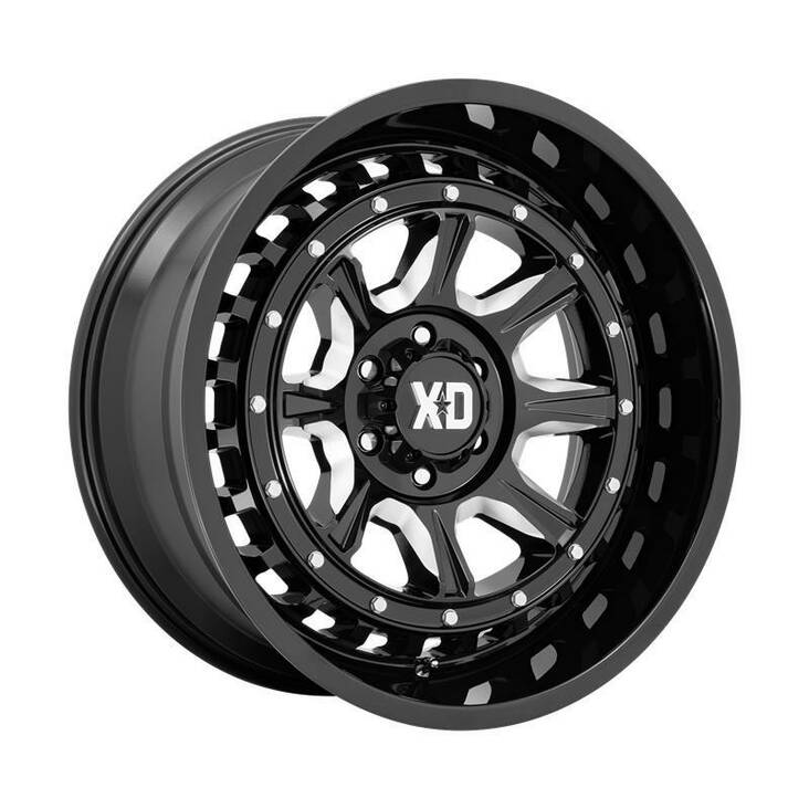 XD866 OUTLANDER GLOSS BLACK MILLED 10x20 6/135 ET-36 CB87,1 60° - Alumiinivanteet - 310231 - 1