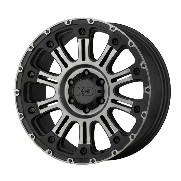XD829 Satin Black Machined Gray Tint 9x17 6/139,7 ET18 CB106,2 60° - Alumiinivanteet - 237651 - 1