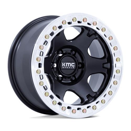 KM238 VI BEADLOCK SATIN BLACK W/ MACHINED RING 10x20 8/165,1 ET-48 CB125.1 60° - Alumiinivanteet - 341571 - 1