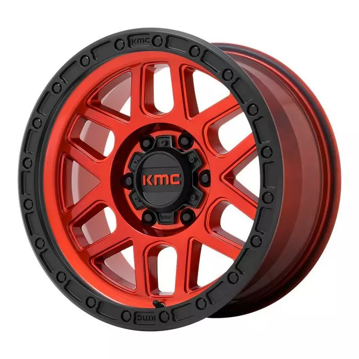 KM544 Candy Red With Black Lip 9x20 5/127 ET0 CB71,5 60° - Alumiinivanteet - 274881 - 1