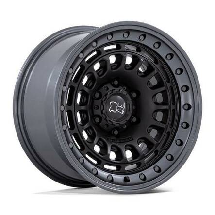BR014 SAHARA MATTE BLACK W/ GUNMETAL LIP 9x17 6/139,7 ET0 CB106.1 60° - Alumiinivanteet - 336802 - 1
