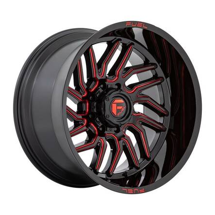 D808 HURRICANE GLOSS BLACK MILLED RED TINT 12x22 6/139,7 ET-44 CB106.1 60° - Alumiinivanteet - 309052 - 1
