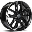 Rennes Black Front Polished 7,5x17 5/108 ET45 CB65.1 60° - Alumiinivanteet - 314182 - 1