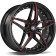 SV-AR Black glossy milled red 9,5x19 5/112 ET38 CB66.5 60° - Alumiinivanteet - 313962 - 1