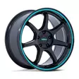 RC208 BPU GLOSS BLACK W/ TEAL STRIPE 10,5x19 5/120 ET35 CB74.1 60° - Alumiinivanteet - 360272 - 1