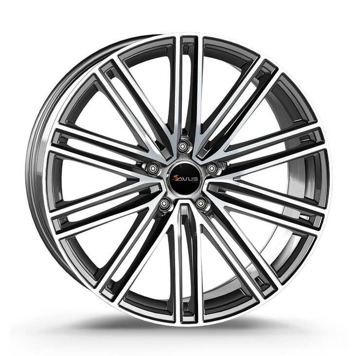 AVUS AC-M08 Anthracite Polished 9,5x21 5/112 ET27 CB66,6 R14 - Alumiinivanteet - 298922 - 1