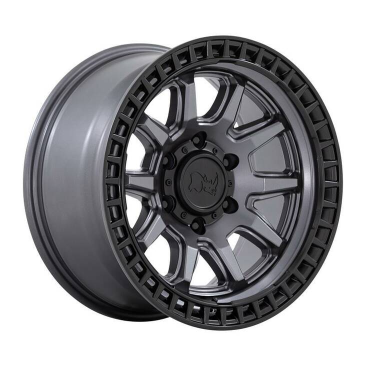 CALICO MATTE GUNMETAL W/ MATTE BLACK LIP 8,5x17 6/139,7 ET-10 CB106,1 60° - Alumiinivanteet - 311752 - 1