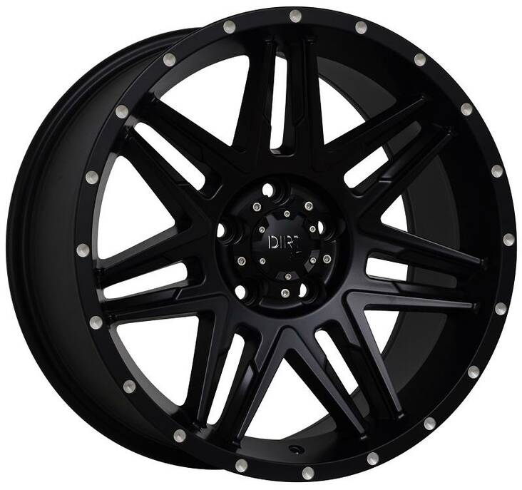 D62 Flatblack milled rivets 9x20 6/114,3 ET25 CB66,1 60° - Alumiinivanteet - 215732 - 1