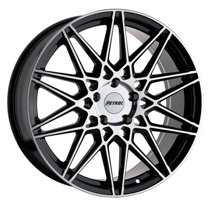 P3C GLOSS BLACK W/ MACHINED FACE 8x18 5/112 ET40 CB66,6 60° - Alumiinivanteet - 331772 - 1